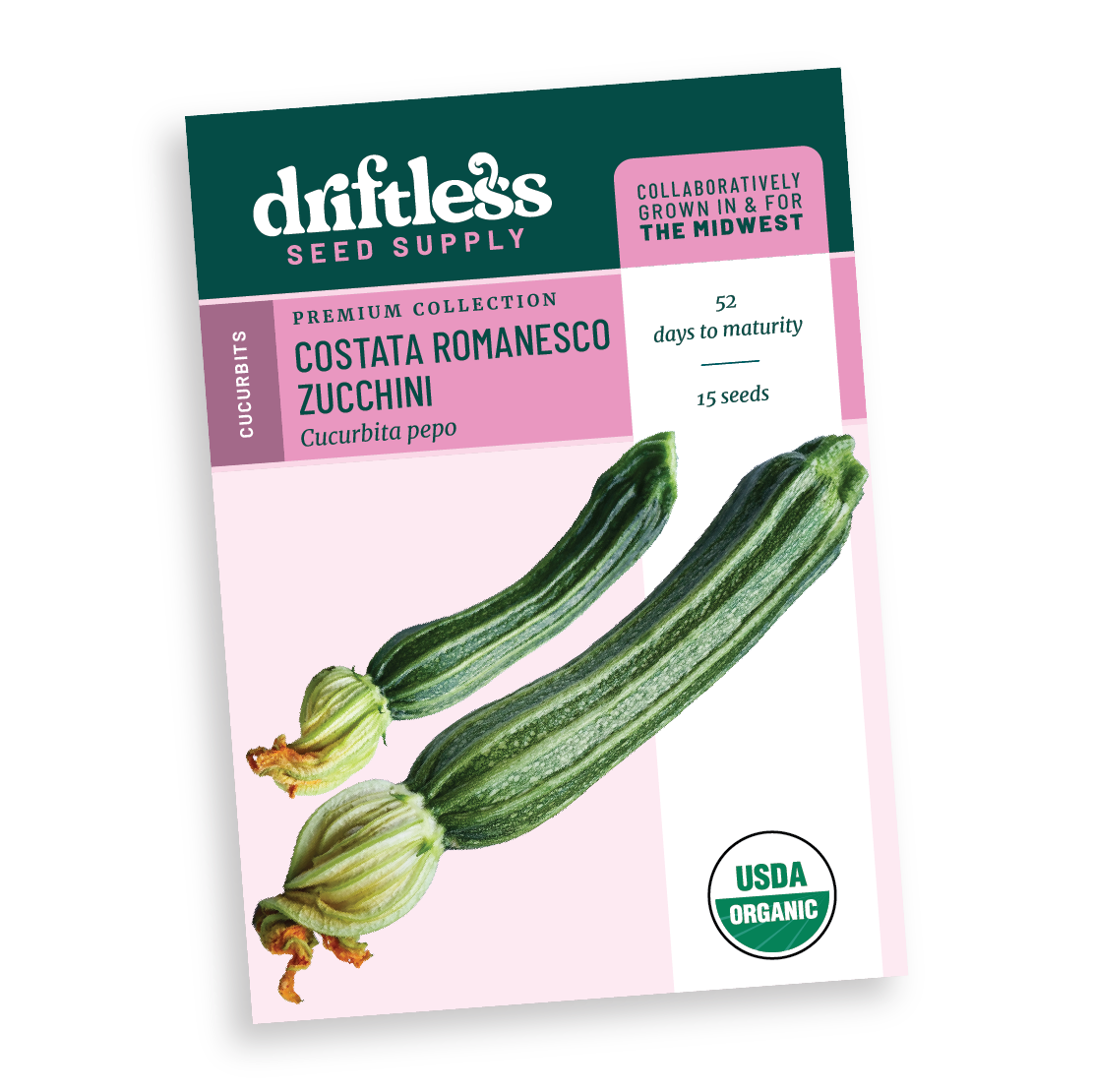 Costata Romanesco Premium Heirloom Italian Zucchini - Organic