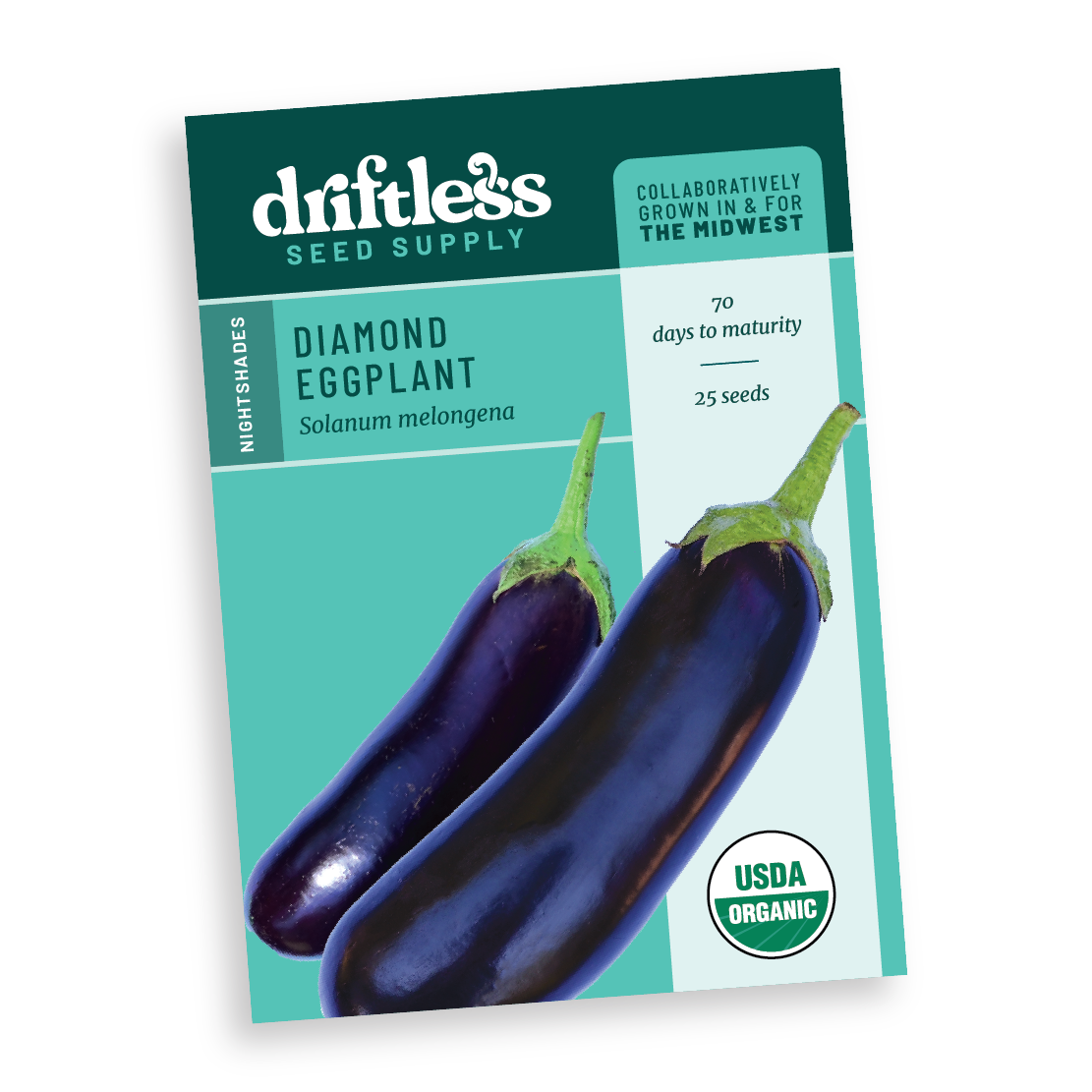 Diamond Purple Heirloom Eggplant - Organic