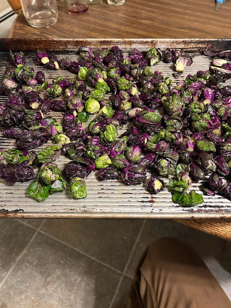 Red Rubine Heirloom Brussels Sprouts - Organic